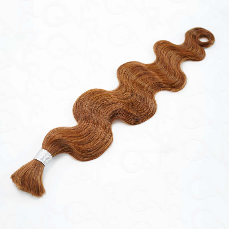 B3G1|QVR Auburn Brown Body Wave Bulk Human Hair Extensions for Boho Knotless Braiding