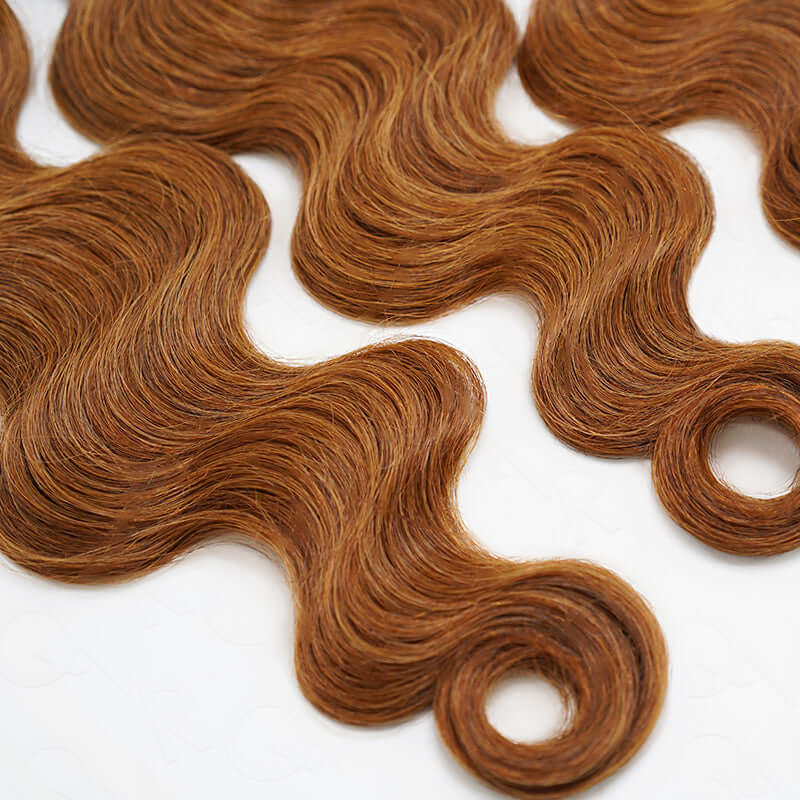 B3G1|QVR Auburn Brown Body Wave Bulk Human Hair Extensions for Boho Knotless Braiding