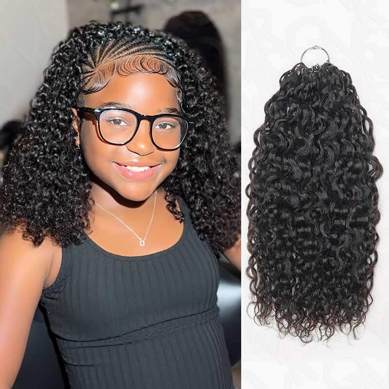 P3G5|QVR All Textures Natural Black Feather Crochet Human Hair 5 Packs 20-24 inches