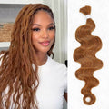B3G1|QVR Auburn Brown Body Wave Bulk Human Hair Extensions for Boho Knotless Braiding
