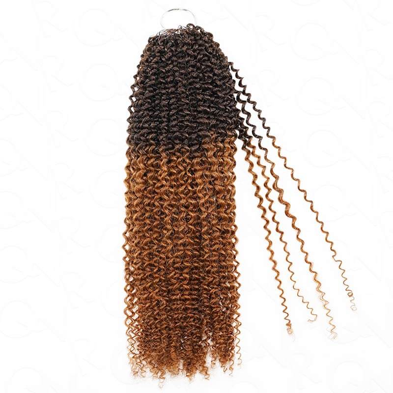 US Only|QVR #1B Afro Kinky Curly Feather Crochet Human Hair
