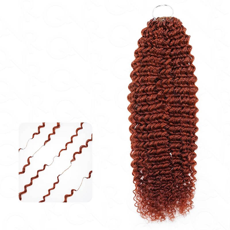 QVR 1 Pack Small Kinky Curly Feather Crochet Human Hair Extension