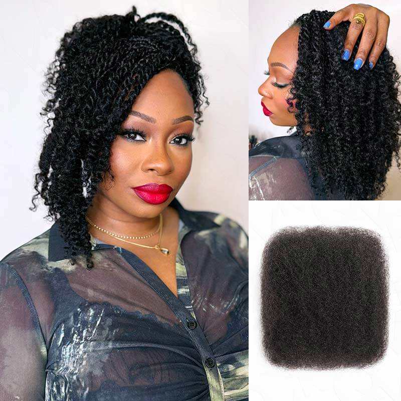 Fixed Price|QVR Natural Black Afro Kinky Bulk Human Hair