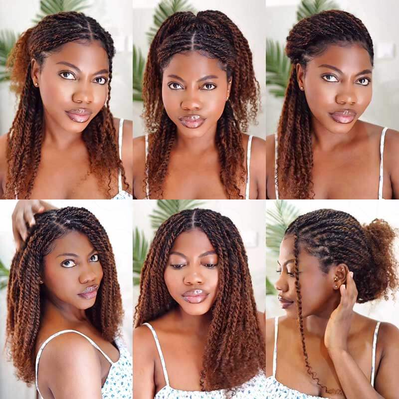 QVR 1 Pack Mixed Color #4/30 Afro Kinky Bulk Human Hair