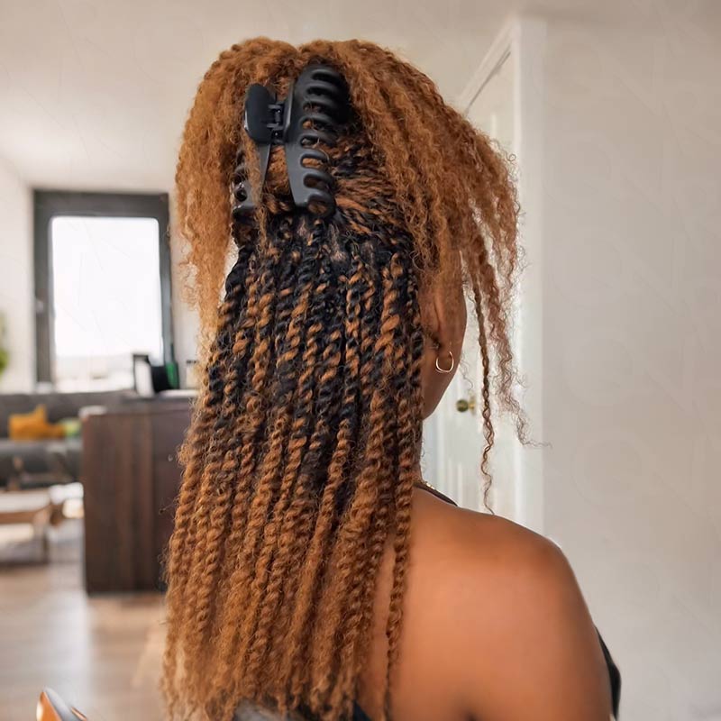 QVR 1 Pack Auburm Brown Afro Kinky Bulk Human Hair