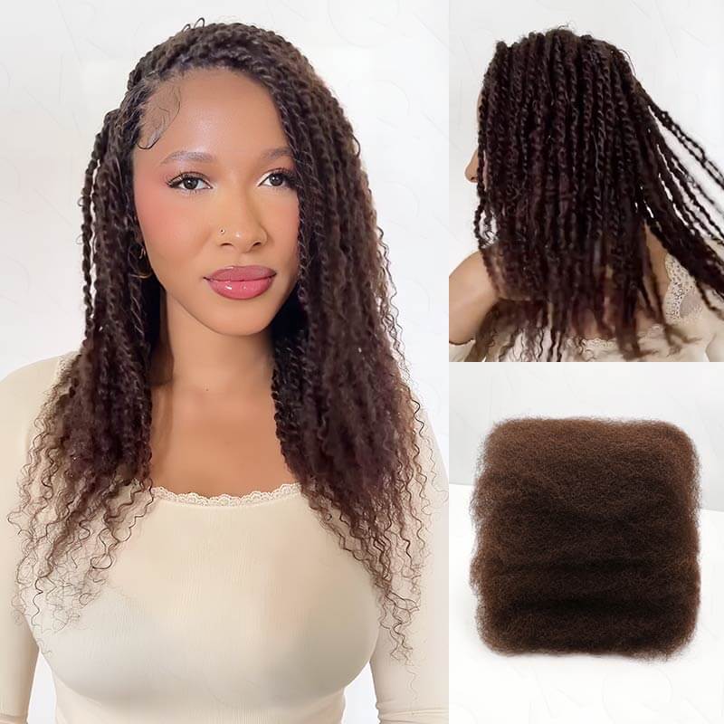 $100off Member Sale|Dark Brown Afro kinky Bulk Human Hair