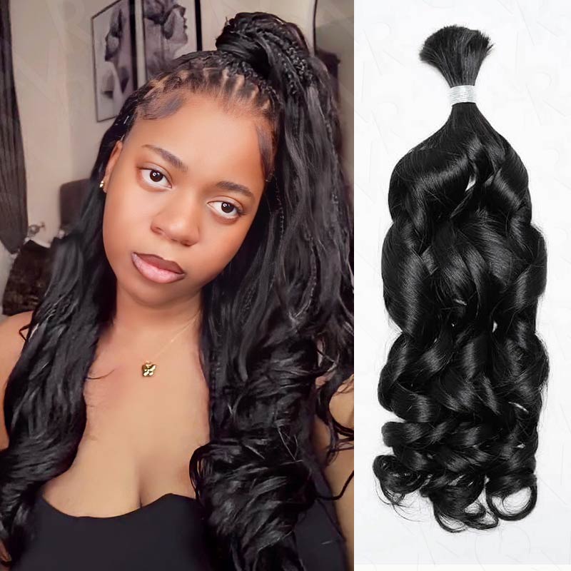 Flash Sale|QVR French Curl Human Bulk Hair Extensions for Boho Knotless Braiding