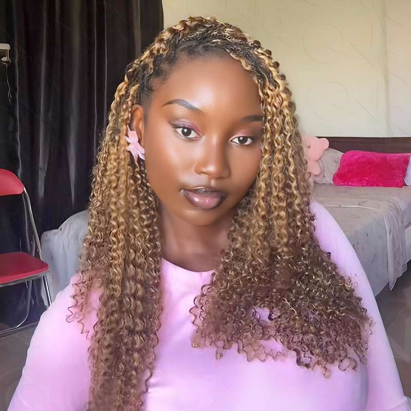 BOGO|#P4/27 Small Kinky Curly Feather Crochet Human Hair Extentions