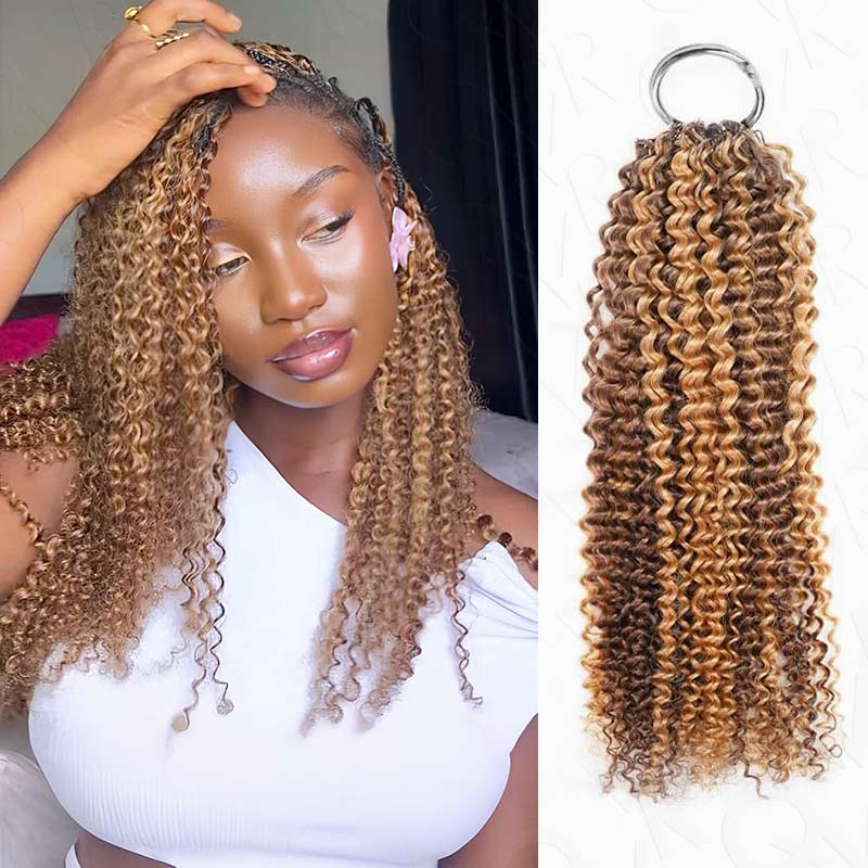 BOGO|#P4/27 Small Kinky Curly Feather Crochet Human Hair Extentions