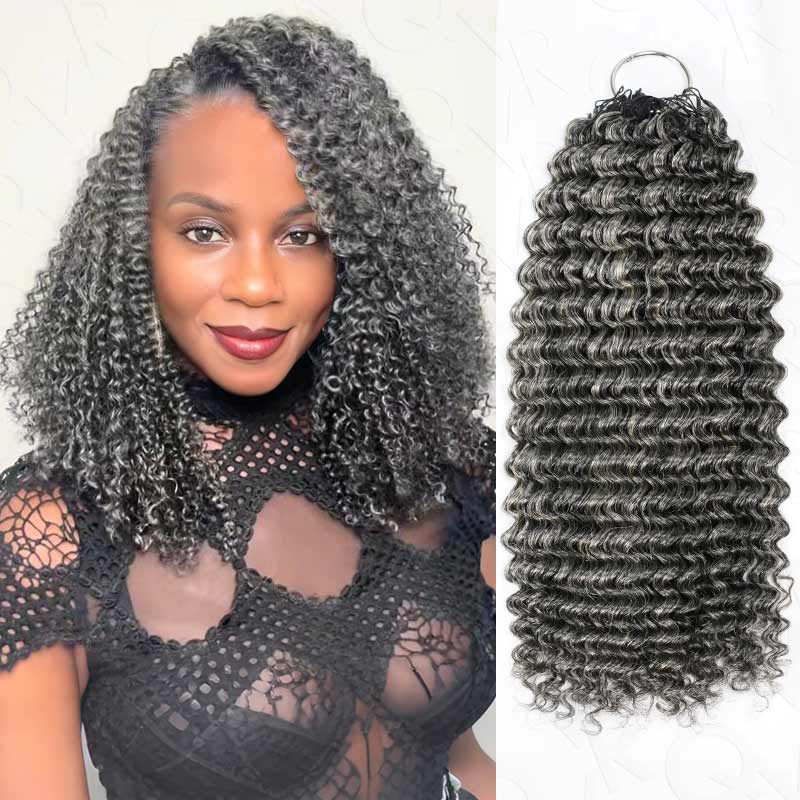 $100off Member Sale| Salt Pepper Small Kinky Curly Crochet Weave Hair Extensions