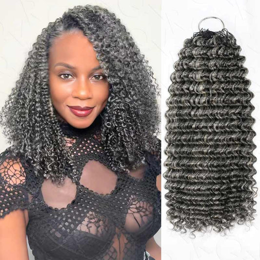 $100off Member Sale| Salt Pepper Small Kinky Curly Crochet Weave Hair Extensions