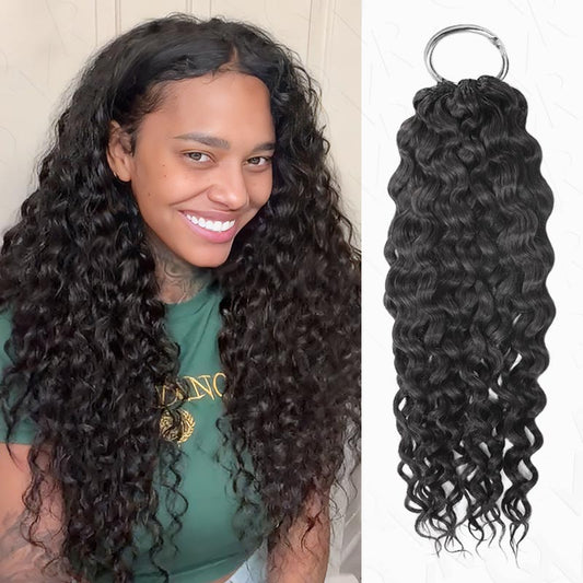 QVR 1 paquete de extensiones de cabello humano de ganchillo con plumas negras naturales de texturas múltiples