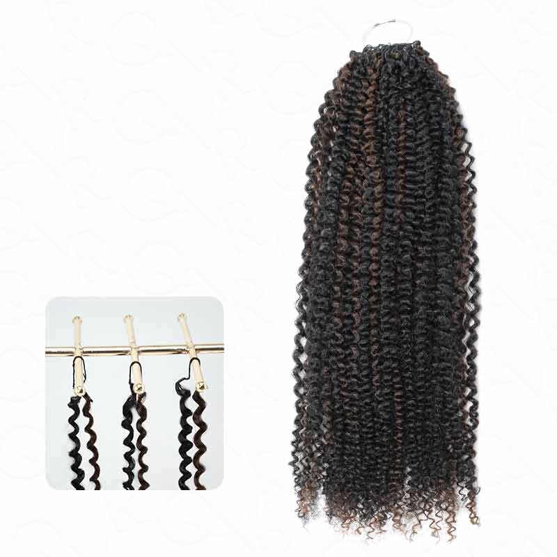 QVR 1 Pack Afro Kinky Curly Feather Crochet Human Hair Extension