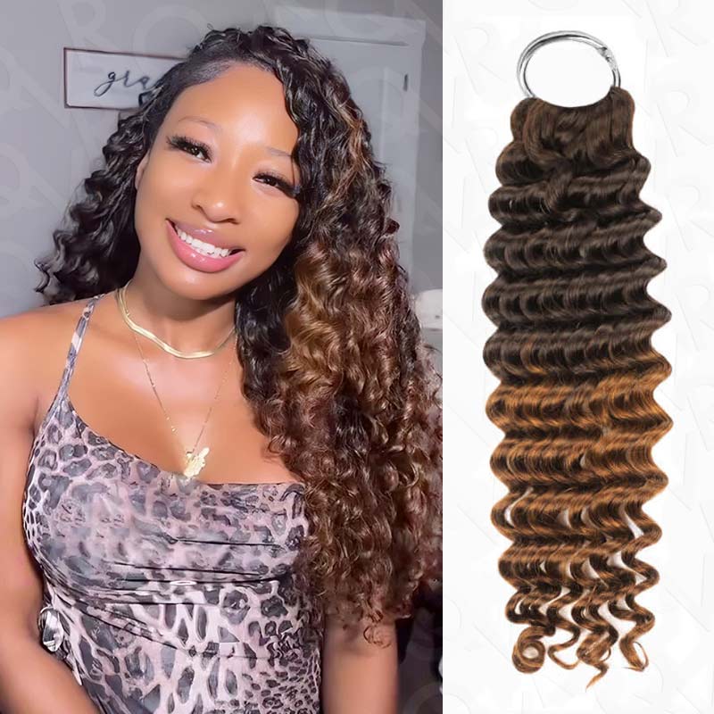 US Only|QVR #T2/30 Deep Wave Feather Crochet Human Hair
