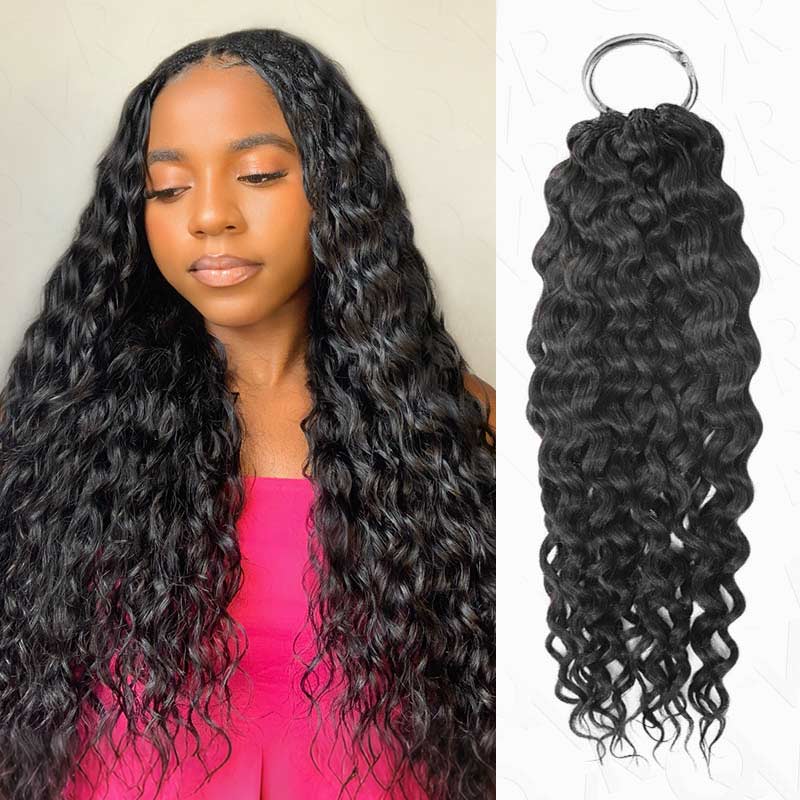 $100off Member Sale| Natural Black Water Wave Feather Crochet Hair
