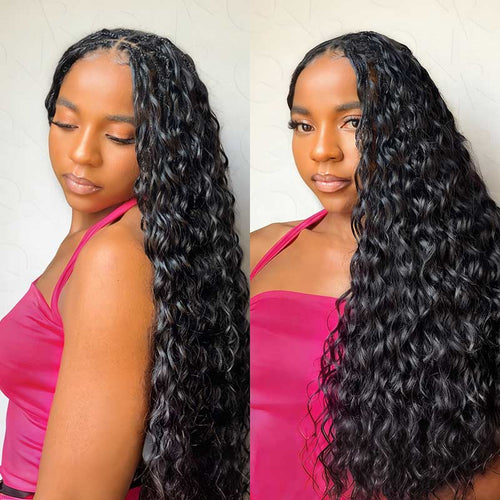 $100off Member Sale| Natural Black Water Wave Feather Crochet Hair