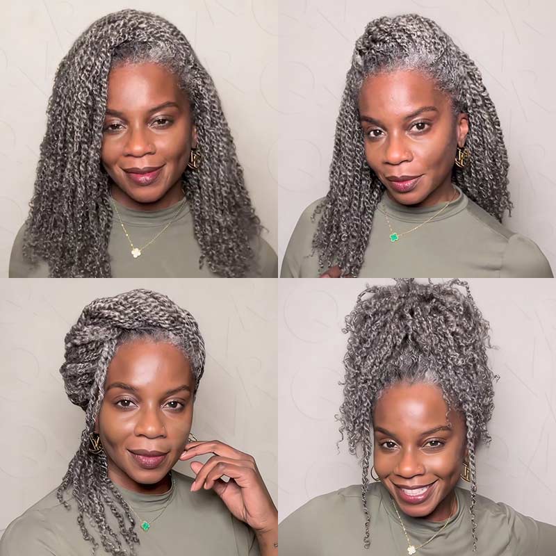 BOGO|Salt Pepper Afro Kinky Bulk for Braiding