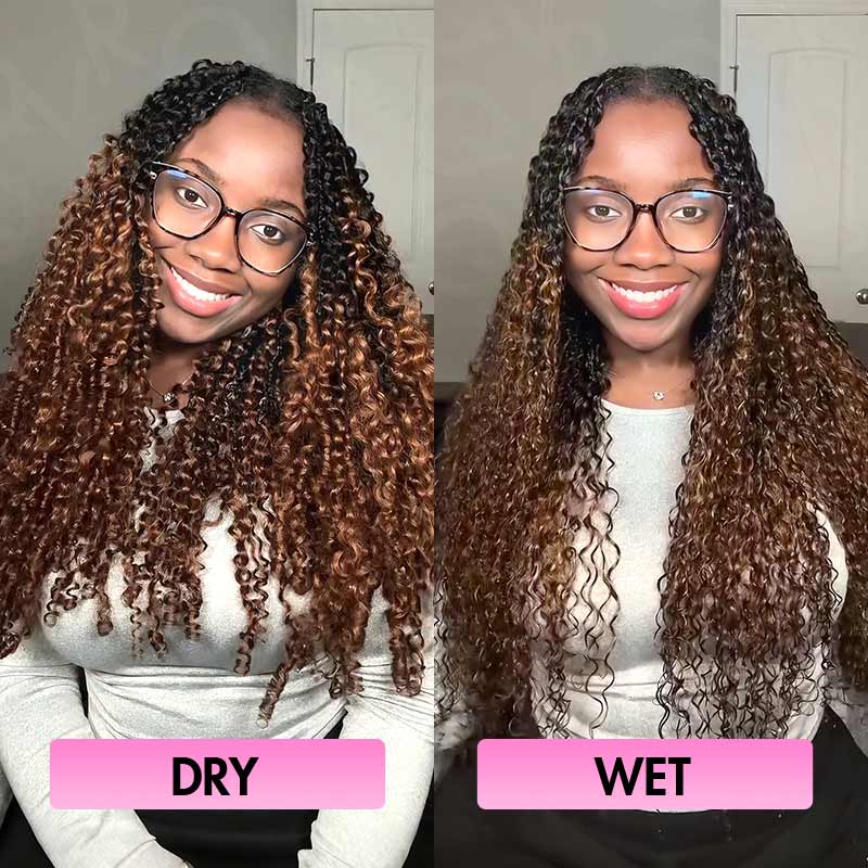 P3G5|Ombre Brown #T1B/30 Feather Crochet Human Hair