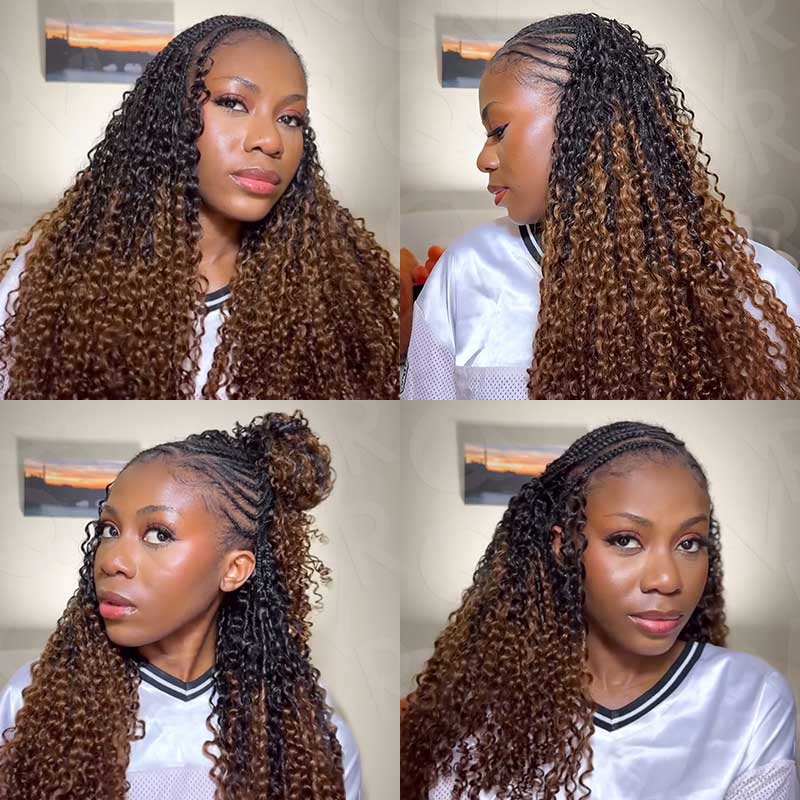 P3G5|Ombre Brown #T1B/30 Feather Crochet Human Hair
