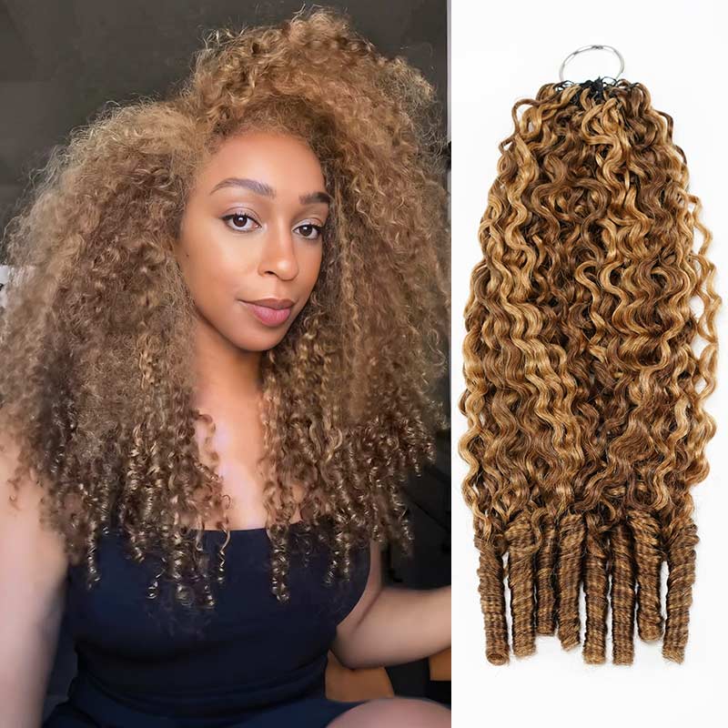 BOGO|Highlight #P4/27 Burmese Curly Human Hair Crochet Weave Hair Extension
