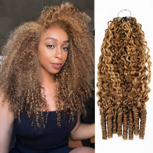 QVR Highlight #P4/27 Feather Crochet Human Hair Miracle Knots Hairstyle Curly Hair Extensions
