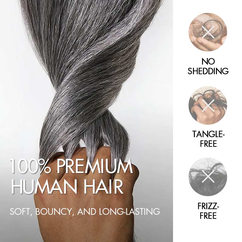 P3G5|Salt Pepper Burmese Curly Feather Crochet Weave Hair Extensions