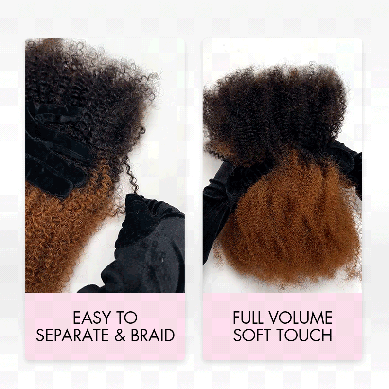 MATCH SALE|QVR #T1B/30 Afro kinky Bulk Human Hair