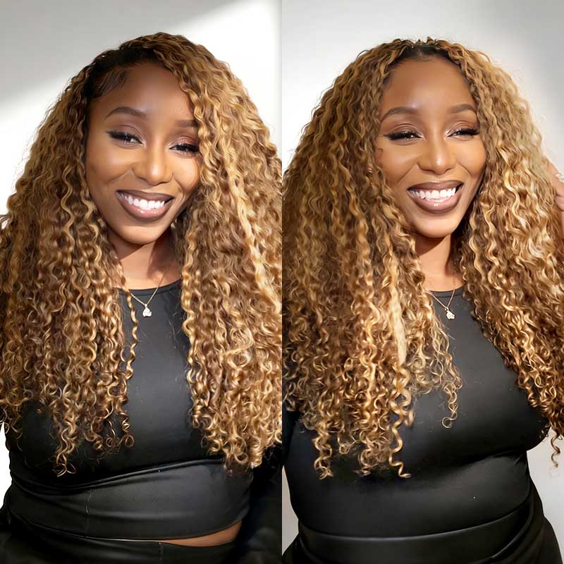 BOGO|Highlight #P4/27 Burmese Curly Human Hair Crochet Weave Hair Extension