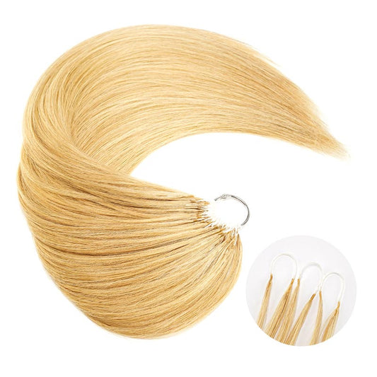 QVR Silk Straight Feather Crochet Human Hair Golden Blonde Color #24 Machine Made Crochet Weave Hair Extensions