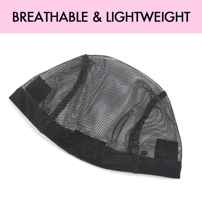 QVR Black Mesh Weaving Cap Elastic Crochet Braid Wig Caps for Making Wig