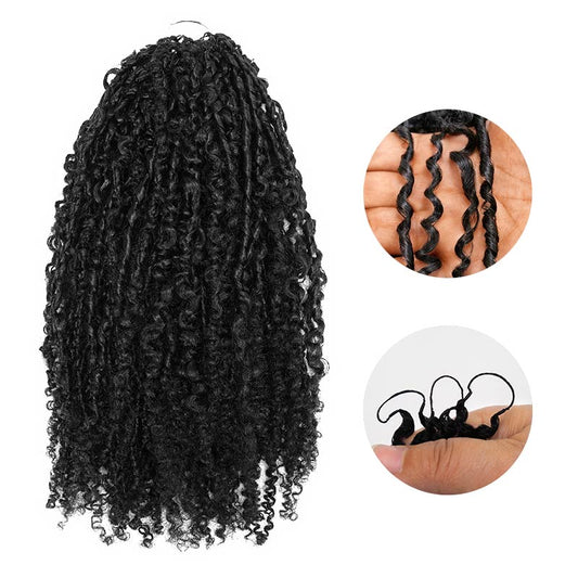 QVR Afro Twist Crochet Rizos Rulos Negros Naturales Hechos a Máquina Pluma Ganchillo Extensión de Cabello Humano