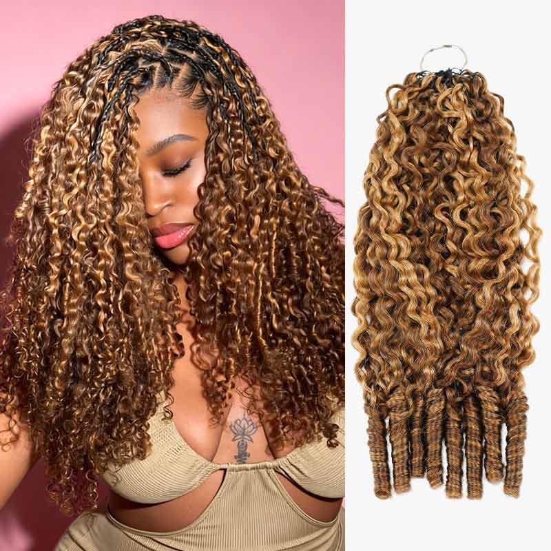 $100off Member Sale|Highlight #P4/27 Burmese Curly Crochet Weave Hair Extensions