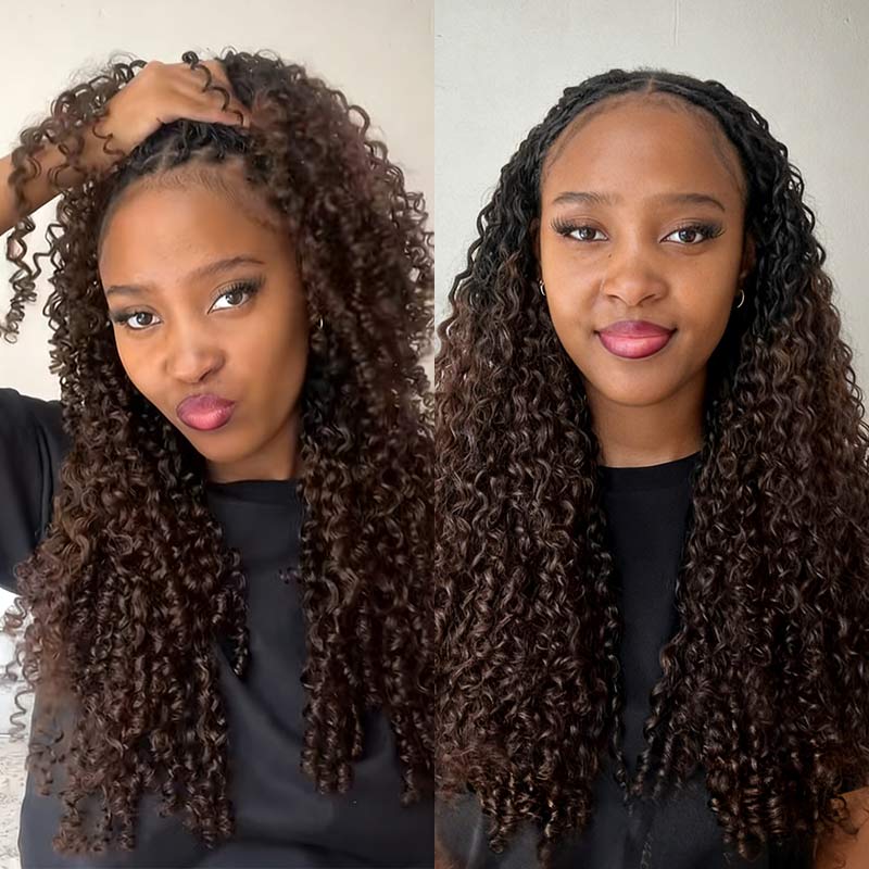 MATCH SALE|QVR #T1B/4 Burmese Curly Crochet Hair