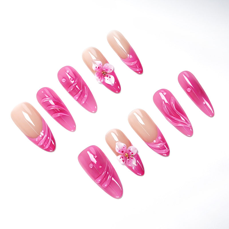 US Only|QVR Rose Red Blossom Press-On Nails