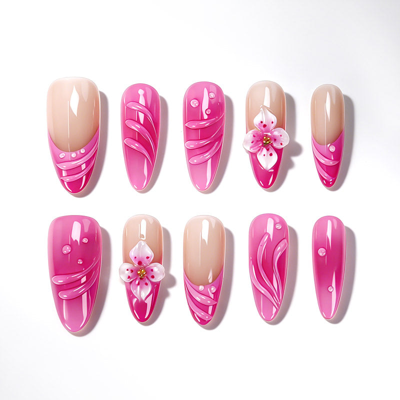 US Only|QVR Rose Red Blossom Press-On Nails