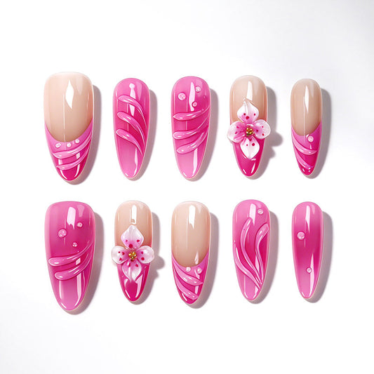 Solo EE. UU.|Uñas Postizas Rosas QVR Rose Red Blossom