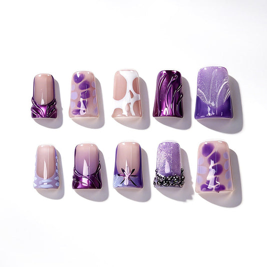 Solo EE. UU. | Uñas a presión QVR Midnight Purple Butter