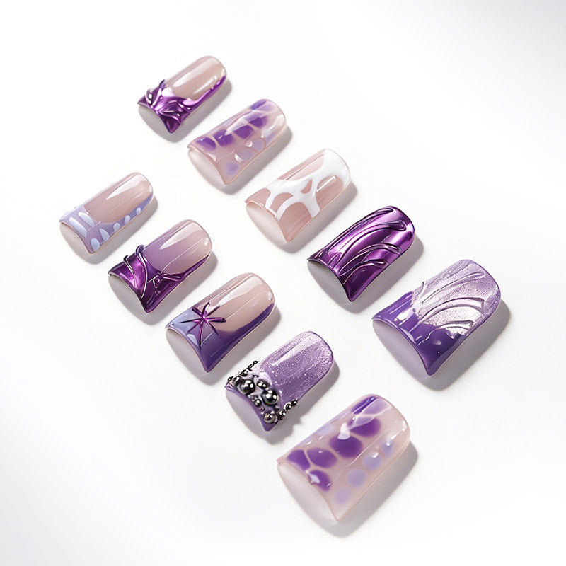US Only|QVR Midnight Purple Butter Press-On Nails