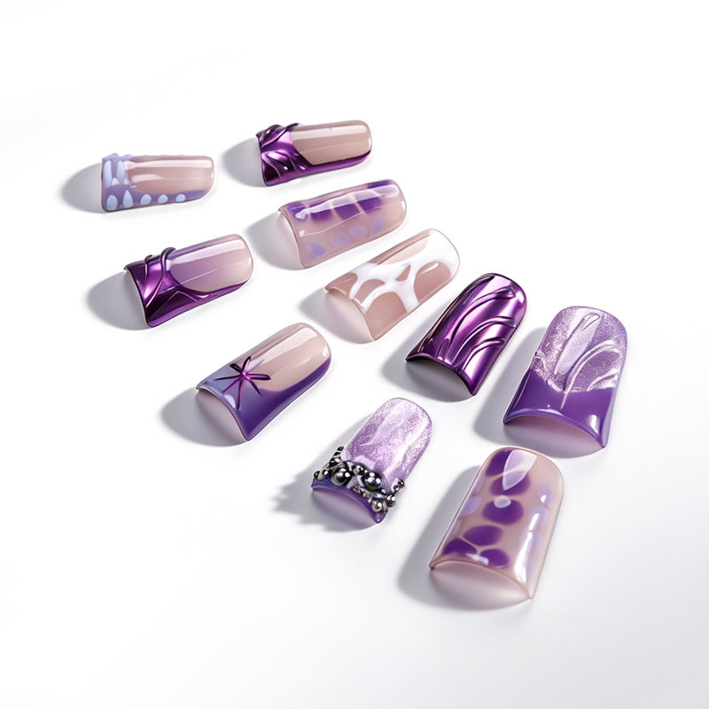US Only|QVR Midnight Purple Butter Press-On Nails