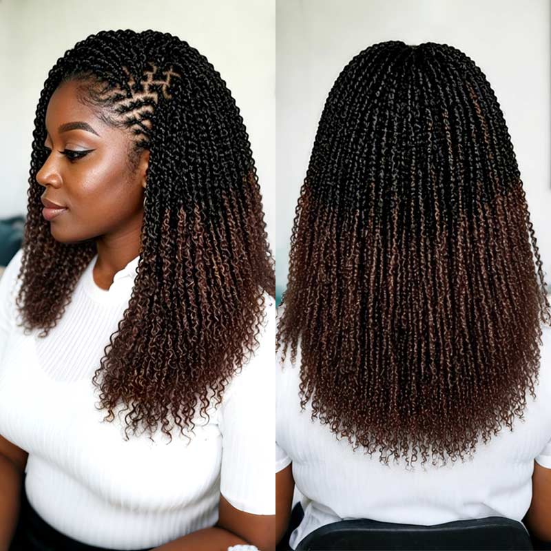 MATCH SALE|QVR Ombre #T1B/4 Afro kinky Bulk Human Hair