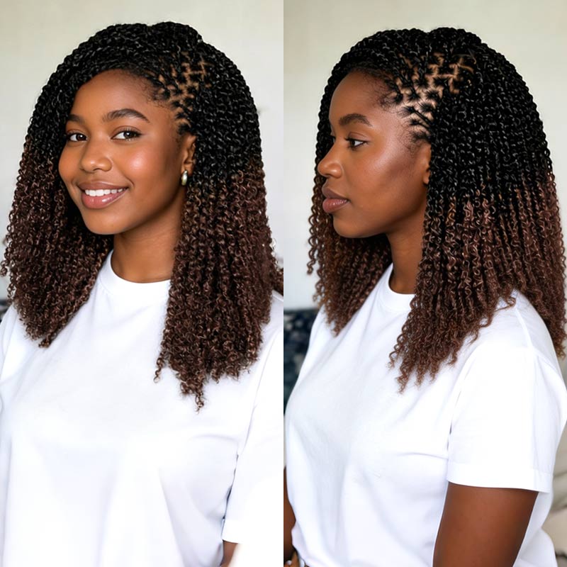 MATCH SALE|QVR Ombre #T1B/4 Afro kinky Bulk Human Hair