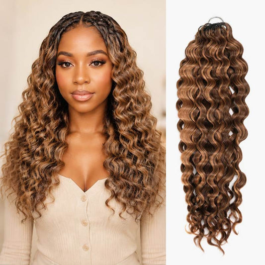 QVR Onda de Agua Pluma Ganchillo Cabello Humano Mechas #P4/27 Nudos Milagro Ganchillo Extensiones de Cabello Tejido