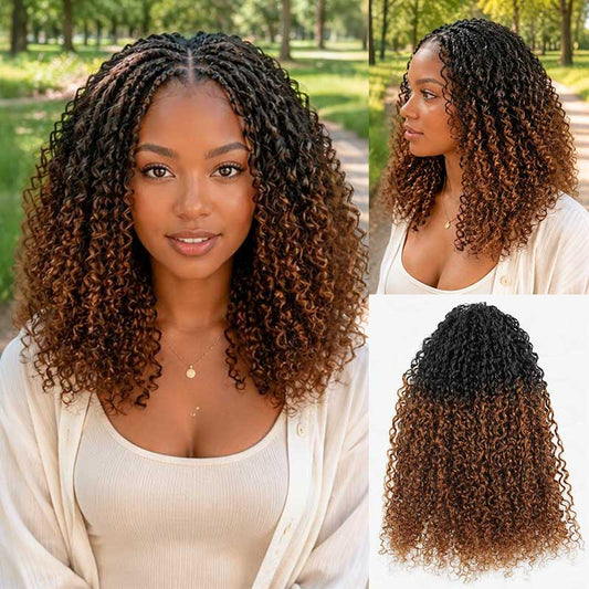 QVR #T1B/30 Pluma Ganchillo Pelo Humano Rizado Afro Máquina Hecha Ganchillo Tejido Extensiones de Pelo