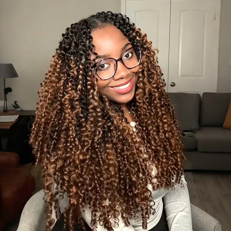 MATCH SALE|QVR #T1B/30 Burmese Curly Crochet Hair