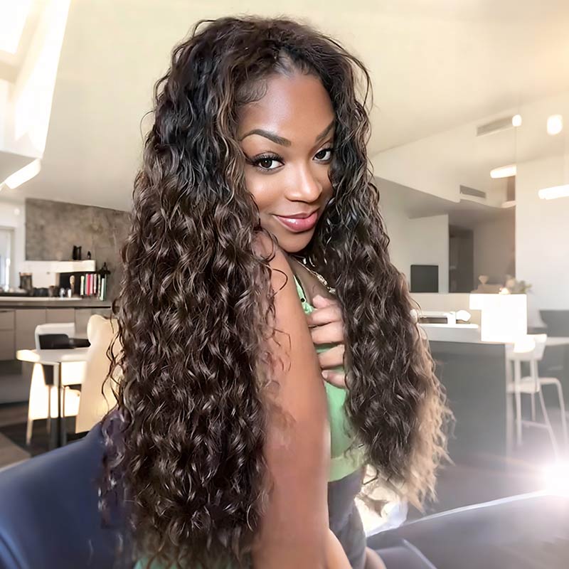 MATCH SALE|QVR #T1B/4 Water Wave Crochet Hair