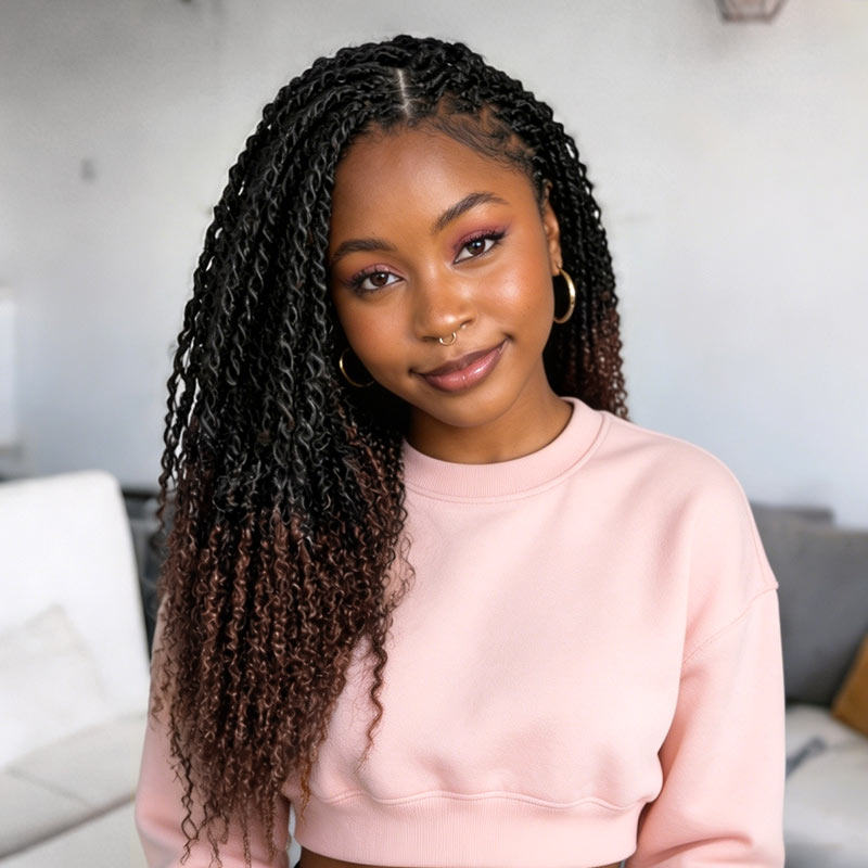 MATCH SALE|QVR Ombre #T1B/4 Afro kinky Bulk Human Hair