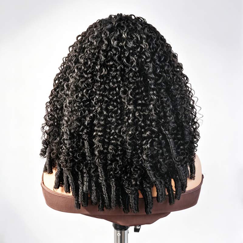 QVR Burmese Curly Headband Wig 100% Human Hair Glueless Wigs for Women