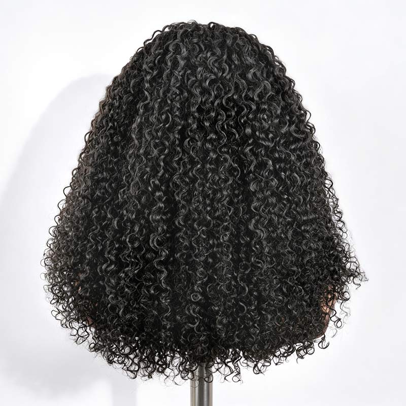 QVR Twist Curly Headband Wig 100% Human Hair Glueless Wigs for Women