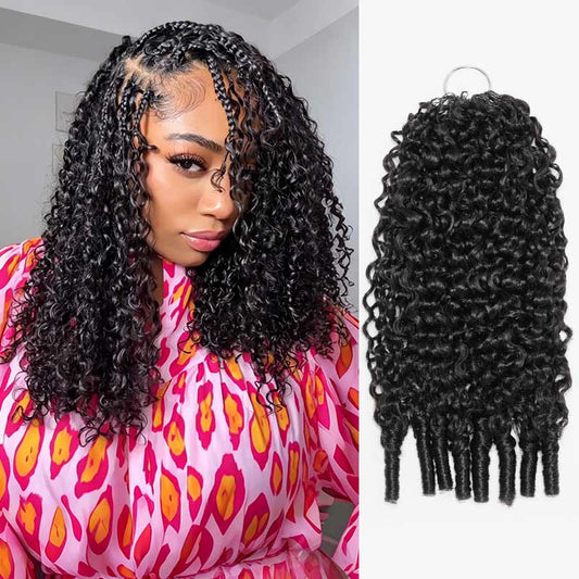 P3G5|QVR Todas las texturas Pluma de ganchillo negra natural Cabello humano 5 paquetes de 20-24 pulgadas