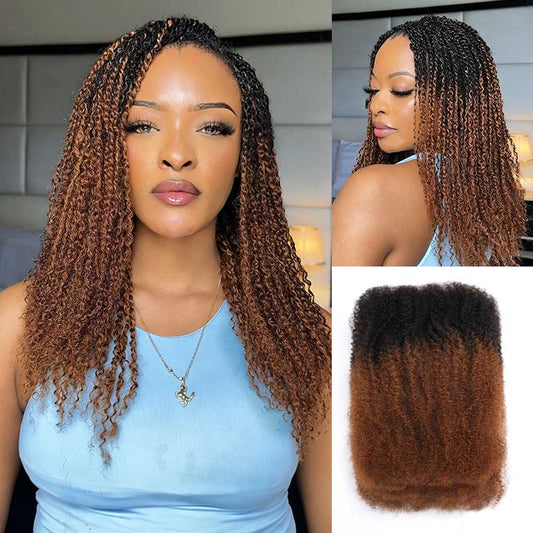 P3G5|Cabello Humano Ombre Marrón #T1B/30 Afro Kinky a Granel